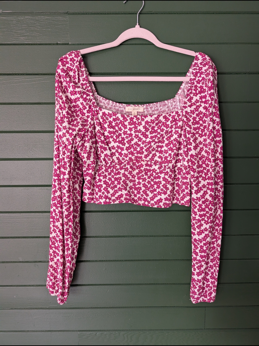 PacSun Pink Floral Square-Neck Crop Top